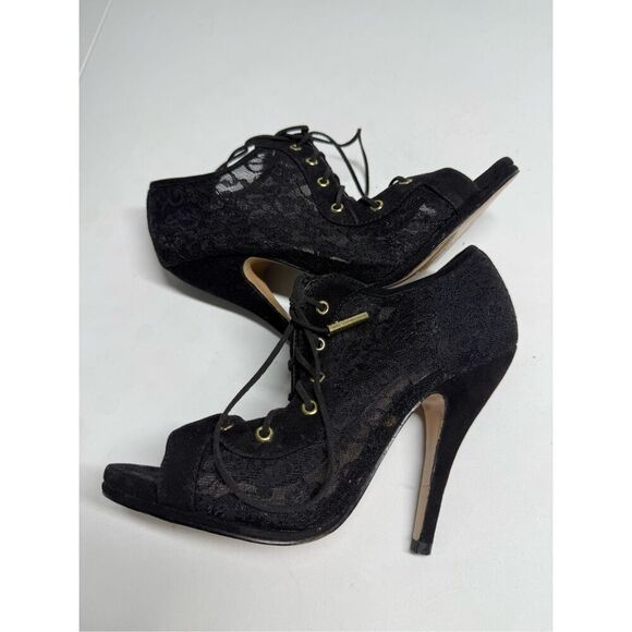 Victoria’s Secret Size 7,5 Black Lacie Tie Lace Up Heels / Stilettos - Picture 14 of 15